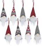Gnomes Christmas Tree Ornaments Set of 8, Christmas Ornaments 2020 Handmade Plush Gnomes Santa Elf Hanging Home…