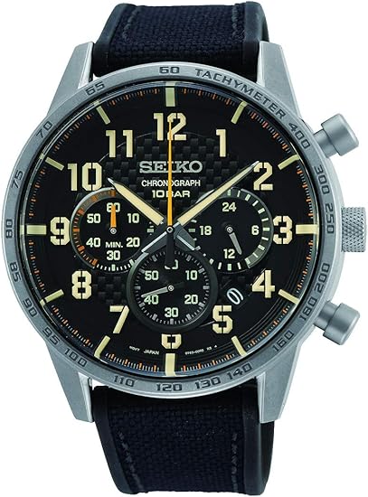 Seiko Reloj Analógico para Hombre de Cuarzo con Correa en Textil 1