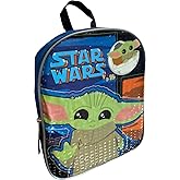Fast Forward Star Wars The Mandalorian Baby Yoda 11" Mini Backpack (Blue-Black)