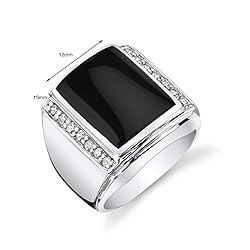 PEORA Men's Genuine Black Onyx Aston Signet Ring