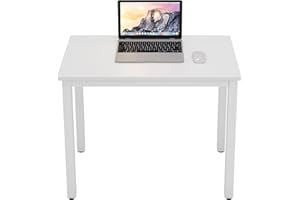 DlandHome Computer Desk, 31.5 inch Modern Simple Desk Computer Table Study Writing Desk for Home Office, White