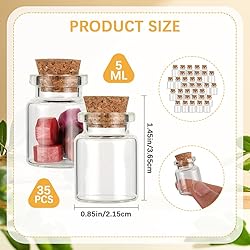 CRASPIRE 35Pcs Small Glass Bottles with Cork