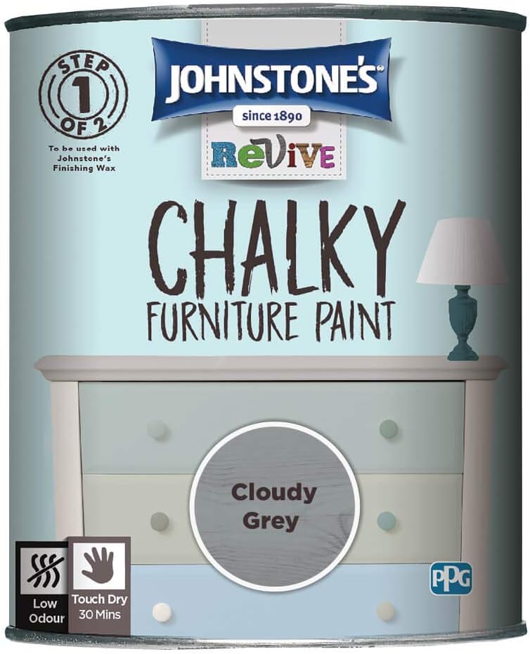 Johnstone's Chalky Furniture Paint Cloudy Grey 0.75 L