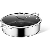 HexClad 10 Qt Hybrid Nonstick Deep Saut&eacute; Pan with Lid, Induction Ready | Stay-Cool Handle, Dishwasher-Friendly, Oven-Safe Up to 900&deg;F, Induction Ready, Compatible with All Cooktops
