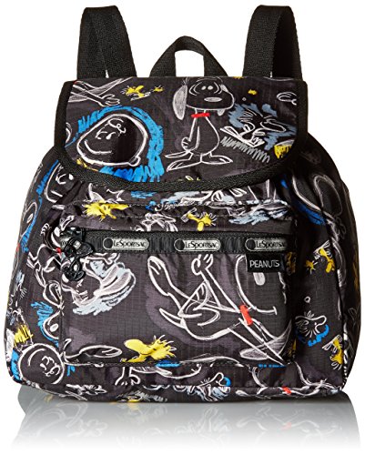 LeSportsac Women's X Peanuts Small Edie Backpack, Chalkboard Snoopy