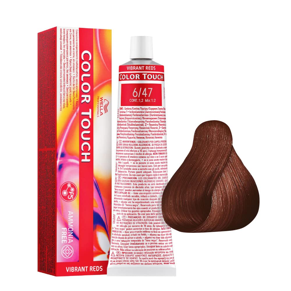 Wella Color Touch 6/ 47 dunkelblond rot-braun, 1er Pack, (60 ml)