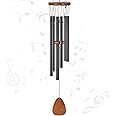 Windchimes Outdoors, Thank You Gifts for Women, Sympathy Wind Chimes Outdoor/Indoor Decorations for Patio, Porch, Backyard, Garden Decor (Black Tube)