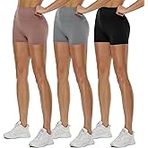 3 Pack High Waisted Biker Shorts for Women – 3"/ 5"/ 8" Black Workout Yoga Compression Novelty Shorts for Running