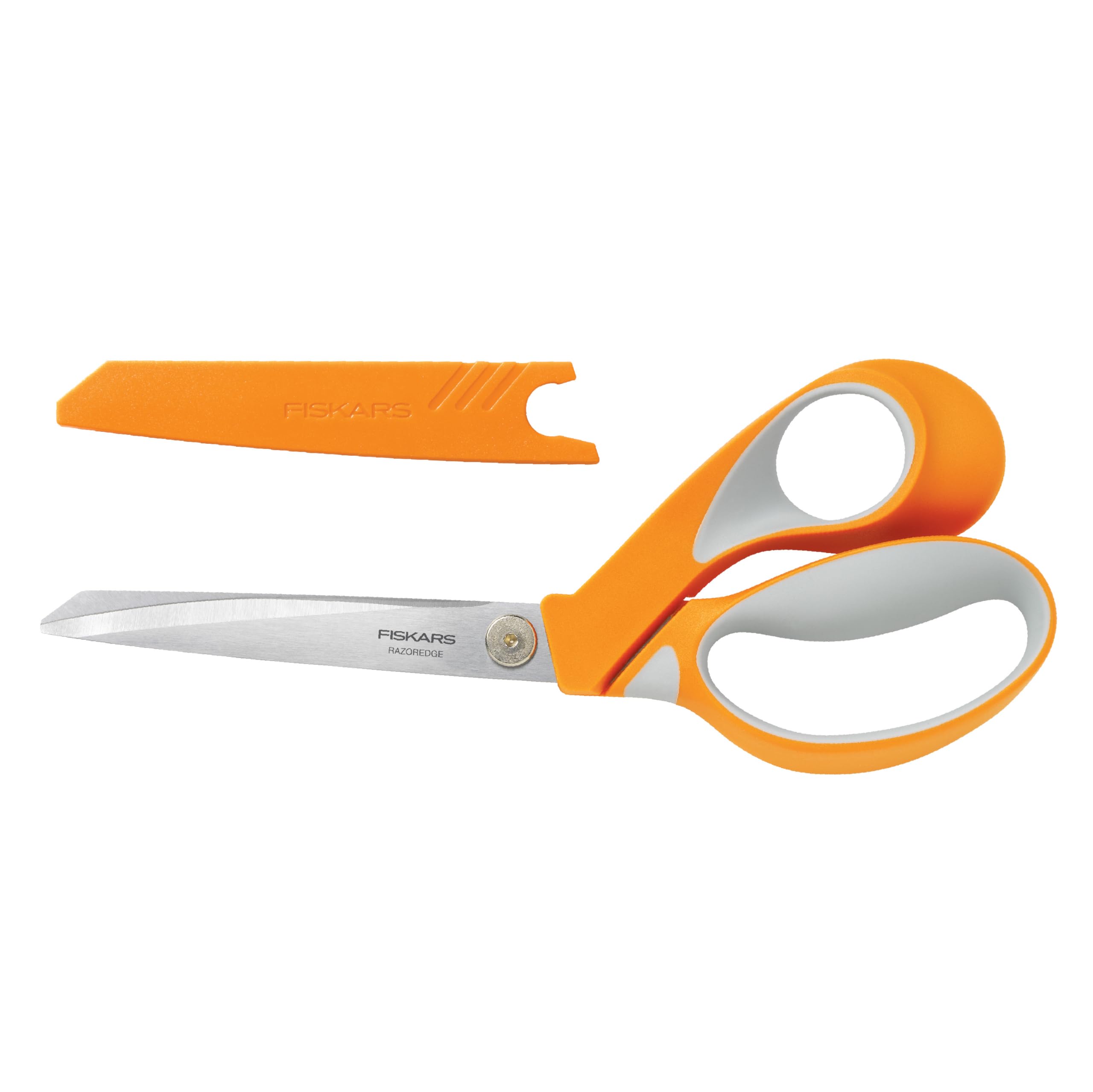 Fiskars Fabric Scissors RazorEdge Softgrip 23 cm, Stainless Steel Blade/Plastic Handles, Orange, 1014578