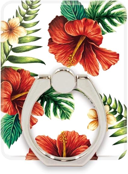 Amazon S スマホリング ハワイアン トロピカル ボタニカル 花柄 01 ハイビスカスa 落下防止 360度回転 スタンド機能 バンカーリング ホールドリング おしゃれ かわいい Plus S ホールドリング