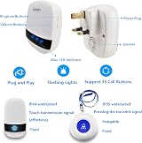 Liotoin Wireless Caregiver Pager Alarm Button System 2 Transmitters 2 Receivers view 3