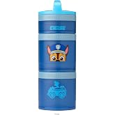 Whiskware Paw Patrol Stackable Snack Containers for Infants, Kids, and Toddlers, Durable Food Storage Containers for Daycare, Car, and Airplane Travel, Dishwasher Safe, Chase