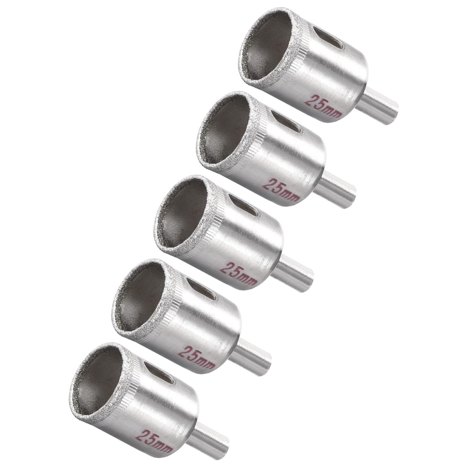 CoCud Diamond Hole Saws Drill Bits, 25mm / 1" Drilling Diameter, Nickel Plated Carbon Steel Drill Bit - (Applications: for Glass Ceramic Tiles Marble Stone), 5-Pieces