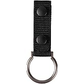 TACNEX D/C Cell Flashlight Holder Side Handle Baton Carry Metal Ring Tactical Torch Carrier MOLLE Strap Snaps Clip Duty Belt Keeper