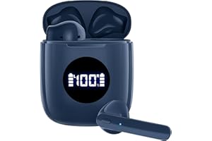 CAPOXO Wireless Earbuds Bluetooth 5.3 Headphones 60Hrs Battery Life with Wireless Charging Case & LED Power Display Deep Bass Waterproof Earphones Microphone Stereo Headset for Android TV Phone Tablet