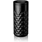 Viski Paragon Stainless Steel Highball Tumbler Cup with Lid, Insulated Ceramic Lined Metal Cocktail Glass for Patio, Outdoor Party, Wedding Gifts, Drink Lover Gifts, 16 oz Set of 1, Obsidian Black