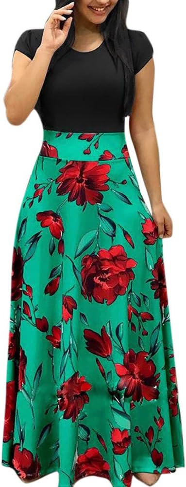 Women Dress, Printed Maxi Slim Fit Party Maxi Long Dress