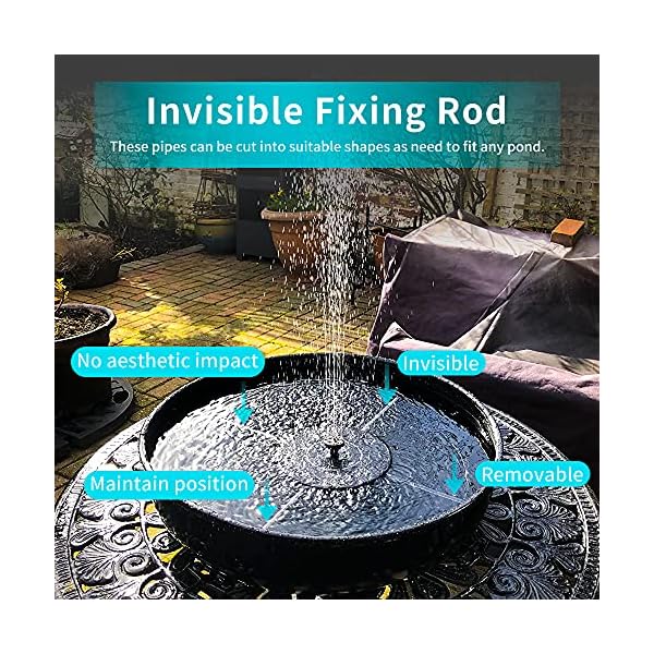 Solar Fountain Pump, 1.4W 6 Nozzles Solar Water Fountain Powered Fountain, Floating Solar Powered Water Fountain Water…