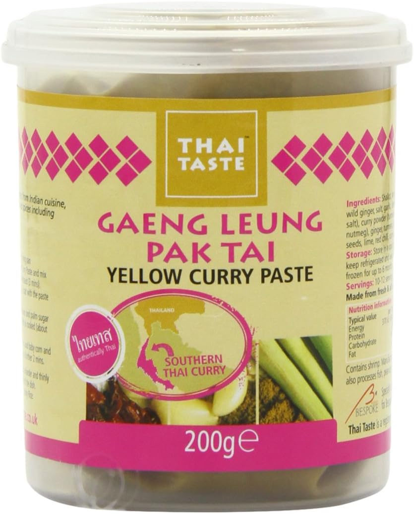 Thai Taste Gaeng Leung Pak Tai Yellow Curry Paste 200 g (Pack of 6)
