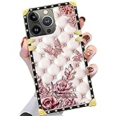 Yuning419 Case Compatible with iPhone 16 Pro Max Case,Luxury Soft TPU & Hard PC Back for Girls Women,Shockproof Protective Cover,Butterfly Diamond