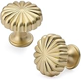HARPOON 10 Pack Cabinet Knobs, Vintage Round 1.1 inch Knob, Drawer Handle Wardrobe, Kitchen Bar Cabinet Hardware, Brushed Bra