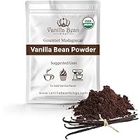 Organic Vanilla Bean Powder - 100% Pure Ground Madagascar Vanilla Powder - For Cooking, Baking, & Additional Flavoring - Add 