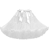 Women's Girls Elastic Waist Multi-Layer Tulle Tutu Short Skirt Petticoat