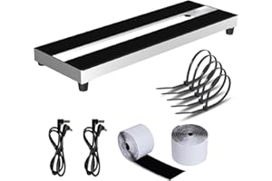 AYCRIT Mini Guitar Pedal Board, Aluminum Alloy 0.9lb Small Effect Bass Pedalboard, 16 * 5.3in, With Pedals Mountain Tape, Power DC Cable, Cable Tie, Silver