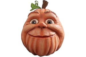 Naysku Expressive Pumpkins - Pumpkins with Faces Halloween Decorations - 3D Halloween Freak Resin Pumpkin Decor, Artificial Funny Face Pumpkin Ornament for Home Table Top Decorative