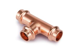 ROGVOC Copper Press Fittings Equal Tee, 10-Pcs 1/2 x 1/2 x 1/2 inch Heavy Duty Pro Press Fittings, P x P x P for Copper Fitting Connection, NSF 61 & 372, cUPC Certified