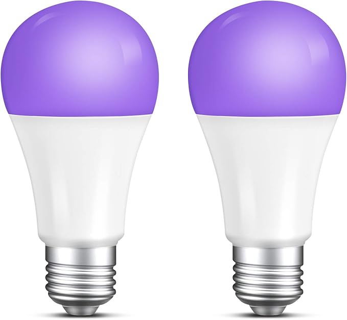 Beedove 7W UV Black Light Bulb, UVA Level 365395nm E27 Base
