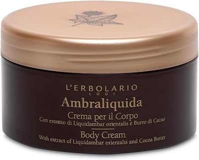 L'Erbolario Ambraliquida Perfumed Body Cream 250ml Moisturizing Hydrating