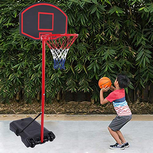 WAFJAMF Portable Basketball Hoop Height Adjustable Basketball Stand System for Youth Teenager