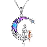 LUHE Animal Necklace Gifts 925 Sterling Silver Cute Pet Pendant Necklace Jewelry Gifts for Women