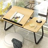 HOFLERA Laptop Bed Table Desk with Foldable Legs Cup Slot Reading Holder view 3
