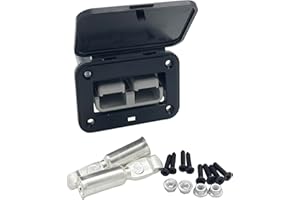 JooFn 175A Plug Mounting Panel with Cover for Anderson SB175 Connectors Flush Mount Recessed Plate (Gray-1pc)