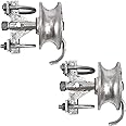 Chain Link Rolling Gate Track Sliding Gate Rollers Galvanized Steel Rolling Gate Hardware for 2" (1-7/8") Gate Frame & 1-5/8" Track Pipe, Double U Bolt, 2 Pack
