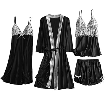 black silk night robe