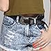 Wink Gal Women's Boho Vintage Designer Metal Western Buckle Belt Sliver,Black,One Size