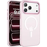BENTOBEN Magnetic for iPhone 17 Pro Case 6.3" 2025, [Compatible with Magsafe] Slim Cute Matte Translucent Shockproof Drop Protective Bumper Women Men Phone Cover for iPhone 17 Pro, Baby Pink