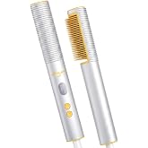 SHEGLAM Hair Straightener Brush, Hair Straightener with 24K Gold Comb, 3D Ionic Hot Comb Straightener, Anti-Scald Design, Auto-Off, Frizz Control, Sleek &amp; Smooth Styling
