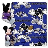 The Northwest Company NFL Baltimore Ravens Mickey Mouse Pillow with Fleece Throw Blanket Set
