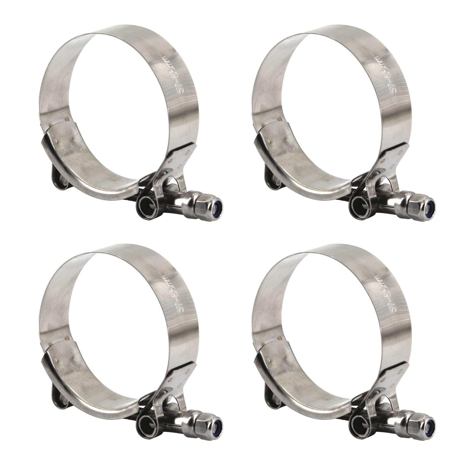 41-49mm 304 Stainless Steel T Bolt Hose Clamp Heavy Duty Pipe Clamps (4 Pieces)