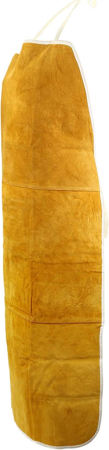 LESOLEIL Cowhide Welding Apron Leather Anti-Splash Accessory Protection Work Garment Yellow