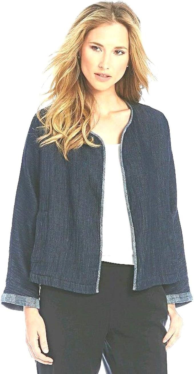 eileen fisher organic cotton denim jacket