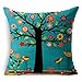 Ambox Beige Cotton Blend Linen Square Decorative Throw Pillow Covers - Indoors or Outdoors Cushion Cases, 18