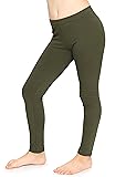 STRETCH IS COMFORT Girl's Cotton Leggings Olive