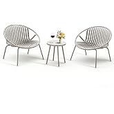 Werph 3-Piece Patio Furniture Set, Bistro Gray Table and Chairs Set of 2 | Outdoor Patio Set with Porch Chairs and Table, Deck Conversation Set for Garden Poolside