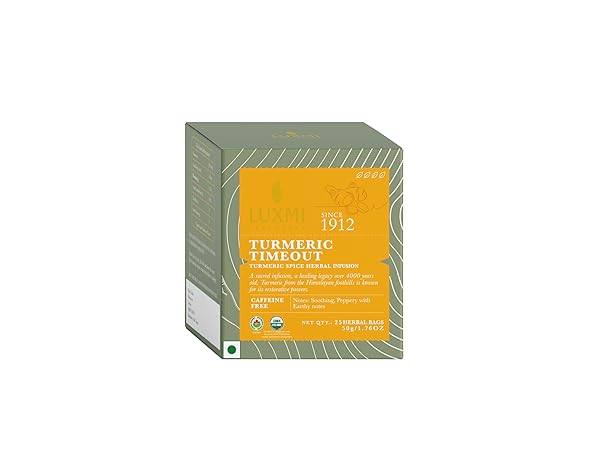 LUXMI ESTATES TURMERIC TIME-OUT HERBAL TEA 25 TEA BAGS (50G) PACK