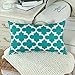 CaliTime Pack of 2 Soft Canvas Pillow Covers Cases for Couch Sofa Home Decor Modern Quatrefoil Accent Geometric 12 X 20 Inches Teal